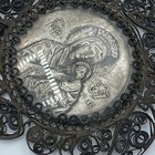 Antique Mary   Child Necklace Pendant Curled Metal 2  Mp Oy Mother Of God