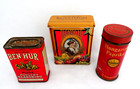 3 Vintage Tins  Ben-hur Poultry Seasoning  Biscotti  Schilling Hungarian Paprika