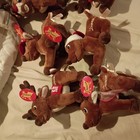 Lot Of 9  Dan Dee  Reindeer Plush Stuffed Animal Christmas Holiday 