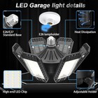 2 Pack Garage Light 200w 8000 Lumen W 6 Adjustable Panels E26 e27 Screw-in Led