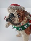 Retired Danbury Mint Christmas Bulldog Santa Toys 8 5  X 11  Figurine Dog