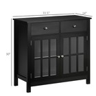 30  Wooden Storage Sideboard Buffet Cabinet With 2 Drawers  Black