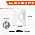 2 5mm Eyeglass Nose Pads -12 Pairs Soft Silicone Non-slip Adhesive Butterfly Nos