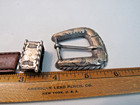 Vintage Mexico Silver Gold Overlay 3 Piece Ranger Western Belt Buckle Set 86g