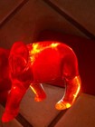 Vintage Carved Elephant Statue Bakelite lucite Cherry Red 153 Grams