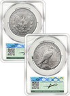 Pre-sale 2025 Morgan And Peace Silver Dollar 2pc Set Ad Cac Ms70 Founders Label