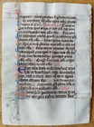 Original Manuscript Leaf On Vellum Prayerbook Fine Initials  d  - 1450