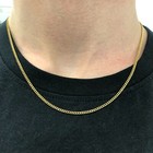 Real Solid 1 20 14k Yellow Gold Cuban Link Chain Necklace 2 Mm 20 Inch Men Women