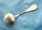 James Pratt Coin Silver Fluted Twist Handle Gravy Ladle 8 1 4 In 38 Gr