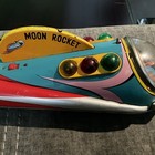 Vintage 1960s Modern Toys Tin Litho 9-1 2    Moon Rocket See Description