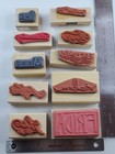 Mixed Lot 10 Rubber Wood Stamp Blocks  Diff Phrases - Scrapbooking  cardmaking  9