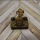 Vintage 50 s Gold-tone Poodle Matchbox Holder 