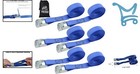 Heavy-duty 8ft Blue Tie-down Straps With Alloy Steel Buckles - 200 Lbs Capacity