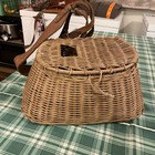 Vintage Wicker Fishing Creel Basket  Primitive Decor Rustic