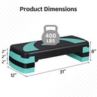 31  Adjustable Workout Aerobic Step Exercise Platform Trainer With 4 Riser Green