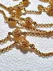 Authentic Chanel Cc Logo Gold Pearl Chain Belt Necklace Rare 1995 Runway 80 