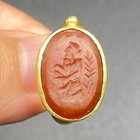 Very Old Antique Ancient Roman 20k Gold Ring With Carnelian King Intaglio