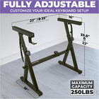 Piano Keyboard Stand And Bench Adjustable Stool Set - Portable Heavy Duty Digita