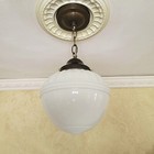 427c Antique 1920 s 30 s Glass Shade Ceiling Light Fixture Pendant Hall Kitchen