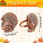 Willbond 12 Pcs Thanksgiving Napkin Rings Set Fall Napkin Holders Metal Turkey B