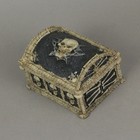 Resin Skull Treasure Chest Trinket Box Decorative Skeleton Jewelry Storage Trunk