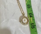 Vintage W Lind 14k Ge Watch Pendant Necklace 14  Chain Sparkling Bezel Untested