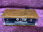 Vintage Copal Model 227 Woodgrain Flip Clock W Alarm 1970s - Nice Condition
