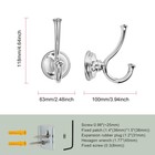 Tunny Bathroom Towel Hook 2-pack Polished Nickel Pvd Double Robe Holder