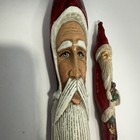 Set Of Primitive Folk Art Wooden Santa   s Ornaments