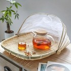 Picnic Tables Fruit Display Hand Woven Bamboo Serving Basket W  Removable Gauze