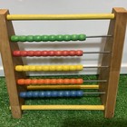 Vintage Sandberg Abacus For Kids Math 5 Row Wooden Counting Frame Beads -quality
