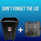 Rubbermaid 50 Gal Roughneck Wheeled Plastic Garage Trash Can  Black