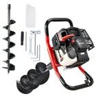  Post Hole Digger 52cc 1400w With 2 Earth Auger Drill 6   8  Bits  Auger Gas