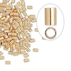 100 Gold Plated Brass 3x2mm Seamless Crimp Tube Beads With 1 1mm To 1 4mm Id 