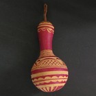 Primitive Hand Carved Gourd Ornaments Folk Art Rattle 4 5in And 5 5in 