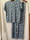 New Joyspun Womens Dogs Dalmations Pants Pajama Set Blue Size Xs
