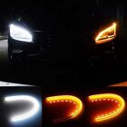 2 X 60cm Led Drl Light Amber Sequential Flexible Turn Signal Strip For Headlight