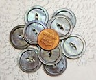10 Vintage 1940s Gray Black Oyster Shell Mother Of Pearl Buttons   Almost 7 8 
