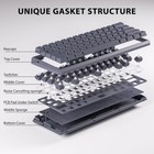 Snpurdiri 60  Gasket Wired Gaming Keyboard Rainbow Led Backlit 61 Red Switch Us