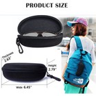 2 Pack Eye Glasses Hard Case Sunglasses Black Box Clam Shell Zipper With Hook