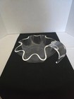 Vintage Mid-century Modern Clear Lucite Acrylic 9  One Handle Bowl Ruffled Rim