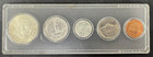 1964 United States Uncirculated 5 Coin Set In Whitman Case Silver