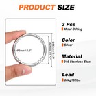 3pcs 0 2 X 1 77 Inch Metal O Ring Solid Seamless 316 Stainless Steel Rings