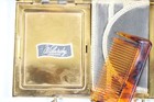 Rare Vintage Wilardy Lucite Purse Powder Compact Lipstick Comb Clutch