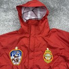 Fdny Hooded Nylon Raincoat Windbreaker 2xl With Patches And Pins
