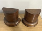 Antique vintage Solid Wood Column Base Bookends