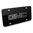 Gmc Black Inlay 3d Logo On Logo Pattern Black Aluminum License Plate