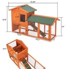 61  Wooden Rabbit Hutch Chicken Coop 2 Tier Wood Hen House Cage Backyard Poultry