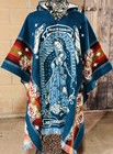 Our Lady Of Guadalupe Adult Alpaca Poncho unisex One Size  Made In Ecuador