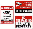 3 Pk No Trespassing 24 Hr Video Surveillance Warning Sign Aluminum Uv Protected 